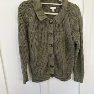 Green garnet hill cardigan size medium